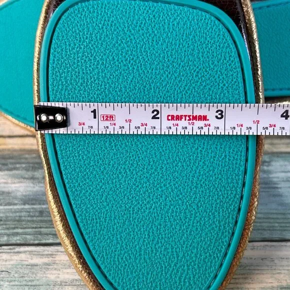 TIEKS Golden Glitz Ballet Flat Womens 12 Metallic Crackled Gold Leather Handmade - Picture 9 of 10